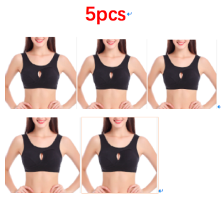 Plus Size Women Bra Ladies Cotton Quake-Proof Underwear Sleep Tops No Buckles Non Wire Lingerie With Removable Padded (Option: Black-4XL-5pcs)