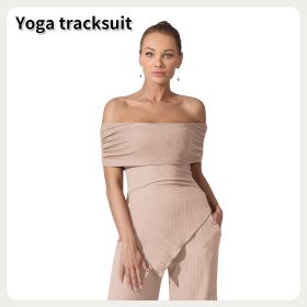 Women's Solid Color Off Shoulder Jumpsuits (Option: Light Khaki-S)