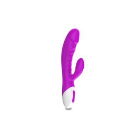Rechargeable 8 Modes Dildo G-spot Vibration Stimulate Vibrator Waterproof (Color: purple)
