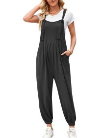 Women's Casual Pocket Long Jumpsuit (Option: XL-Dark Gray)