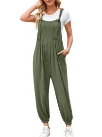 Women's Casual Pocket Long Jumpsuit (Option: M-Army Green)
